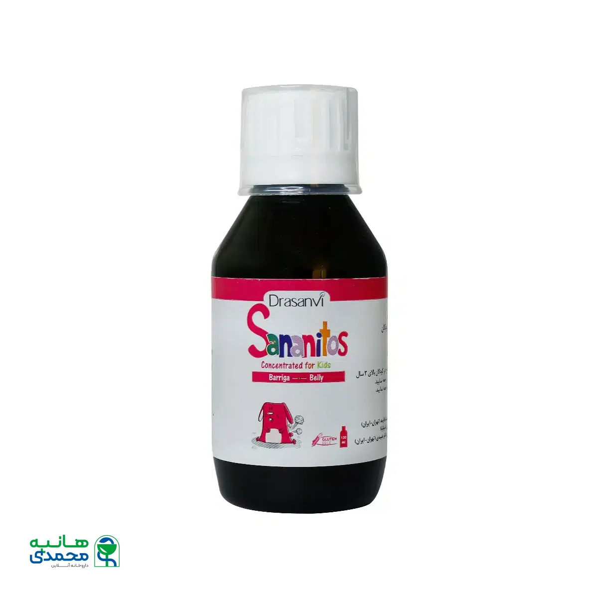 شربت بهبود گوارش و ضد نفخ سانانیتول دراسانوی 130 میلی لیتر