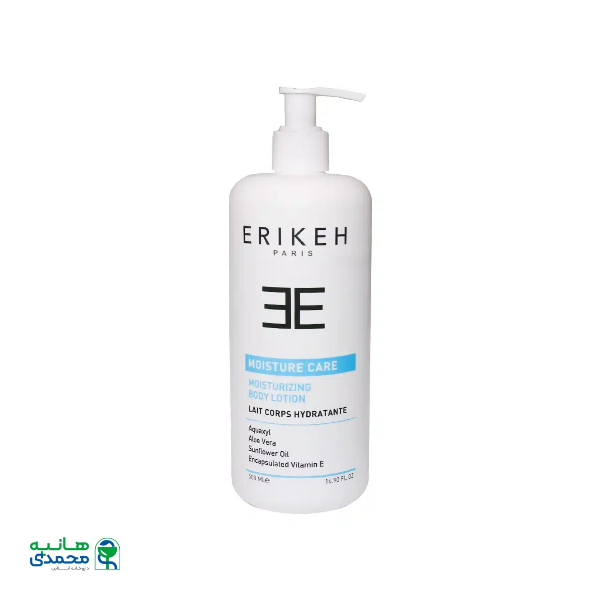 لوسیون پمپی مرطوب کننده بدن اریکه 500 میلی لیتر