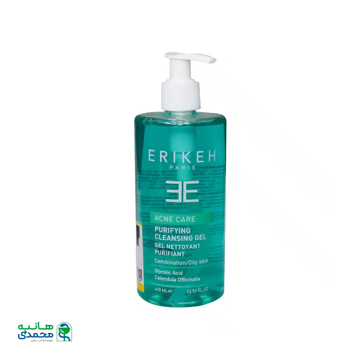ژل پمپی پاک کننده و کنترل چربی پوست اریکه 400 میلی لیتر