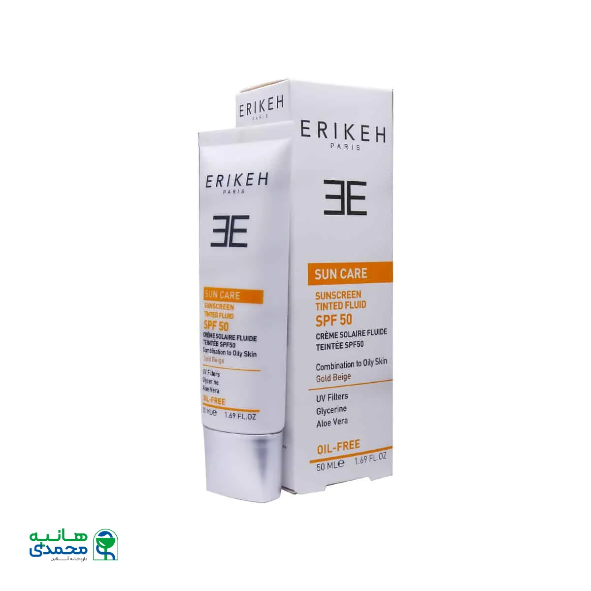 فلوئید ضد آفتاب SPF50 اریکه مناسب پوست چرب و مختلط