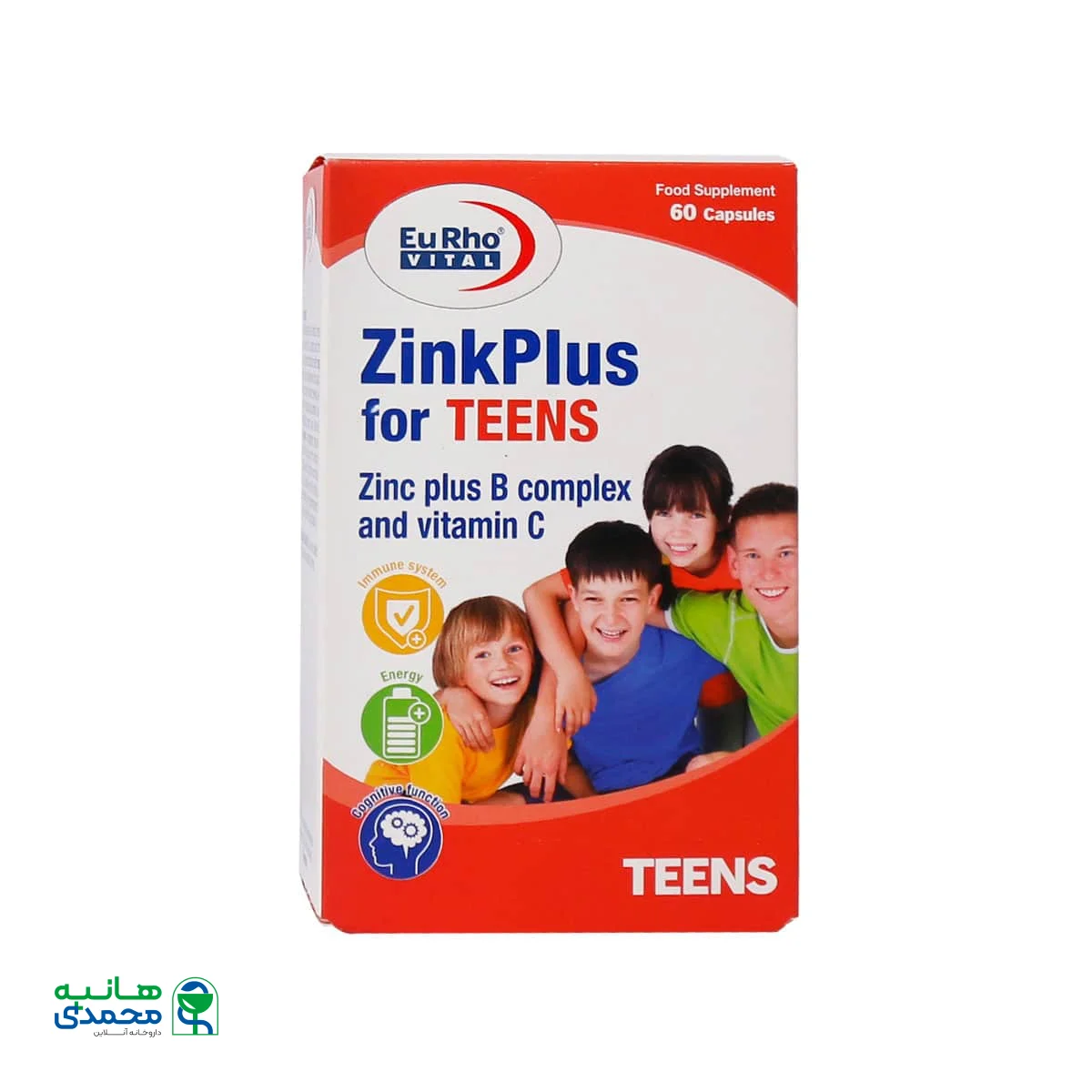 کپسول زینک پلاس فور تینز یوروویتال 60 عدد