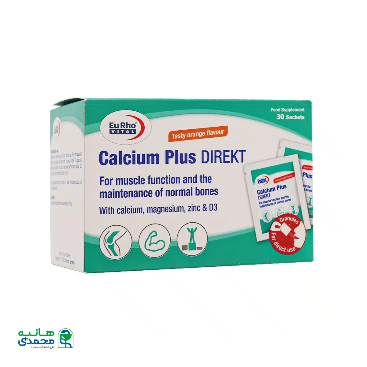 ساشه کلسیم پلاس دایرکت یوروویتال 30 عدد