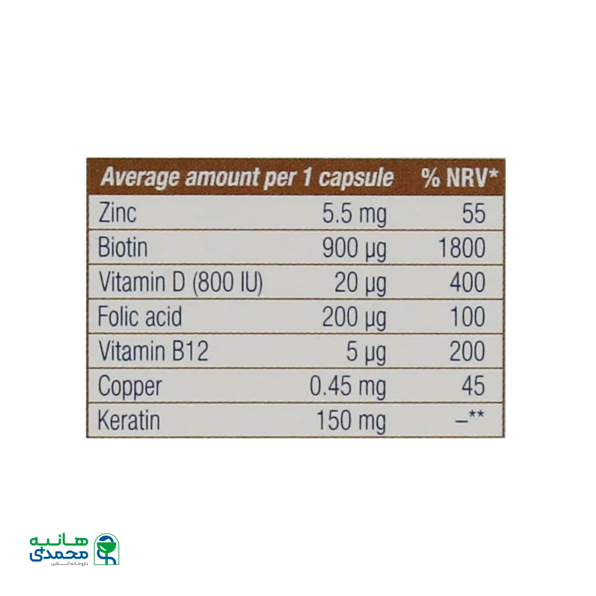 کپسول ژلاتینی نرم کراتین پلاس یوروویتال