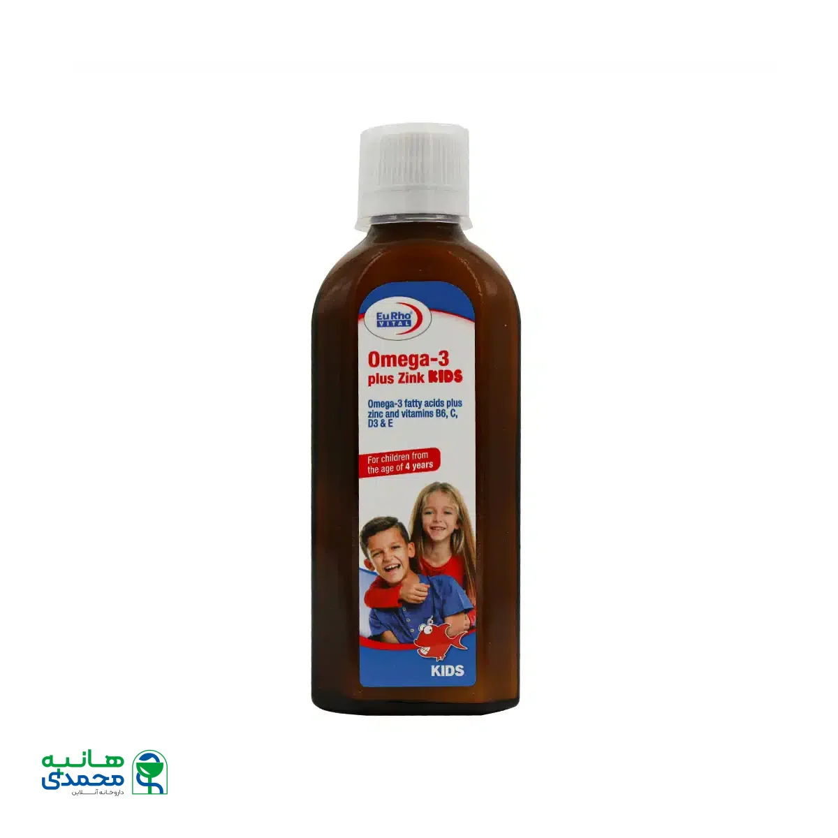شربت امگا 3 پلاس زینک کیدز یوروویتال 200 میلی لیتر