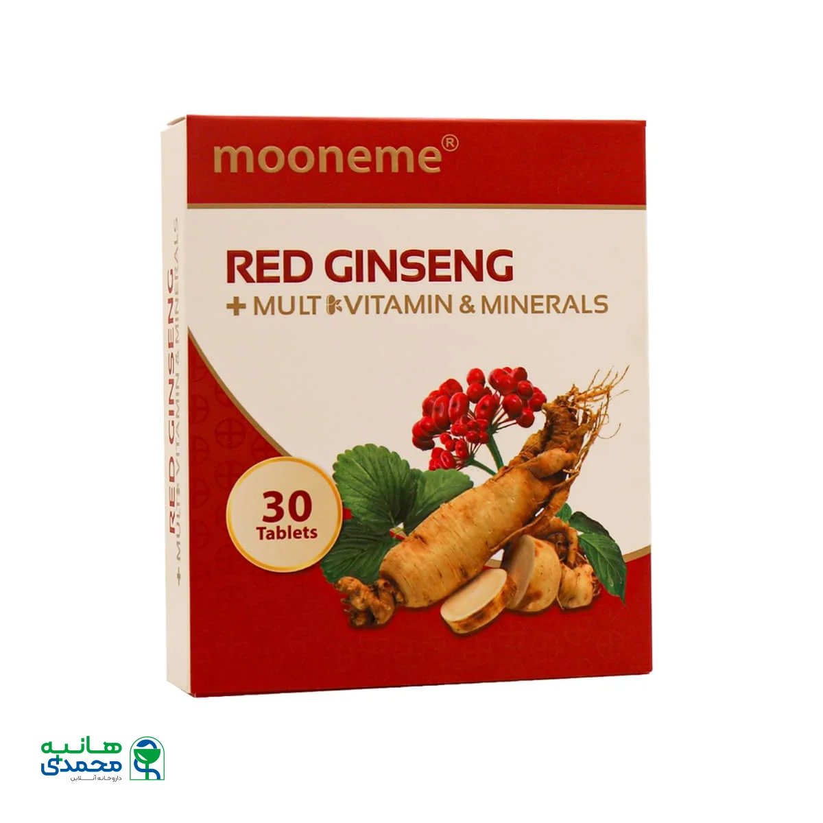 قرص رد جینسینگ و مولتی ویتامین مینرال مونم اکسیر آفرین آریا