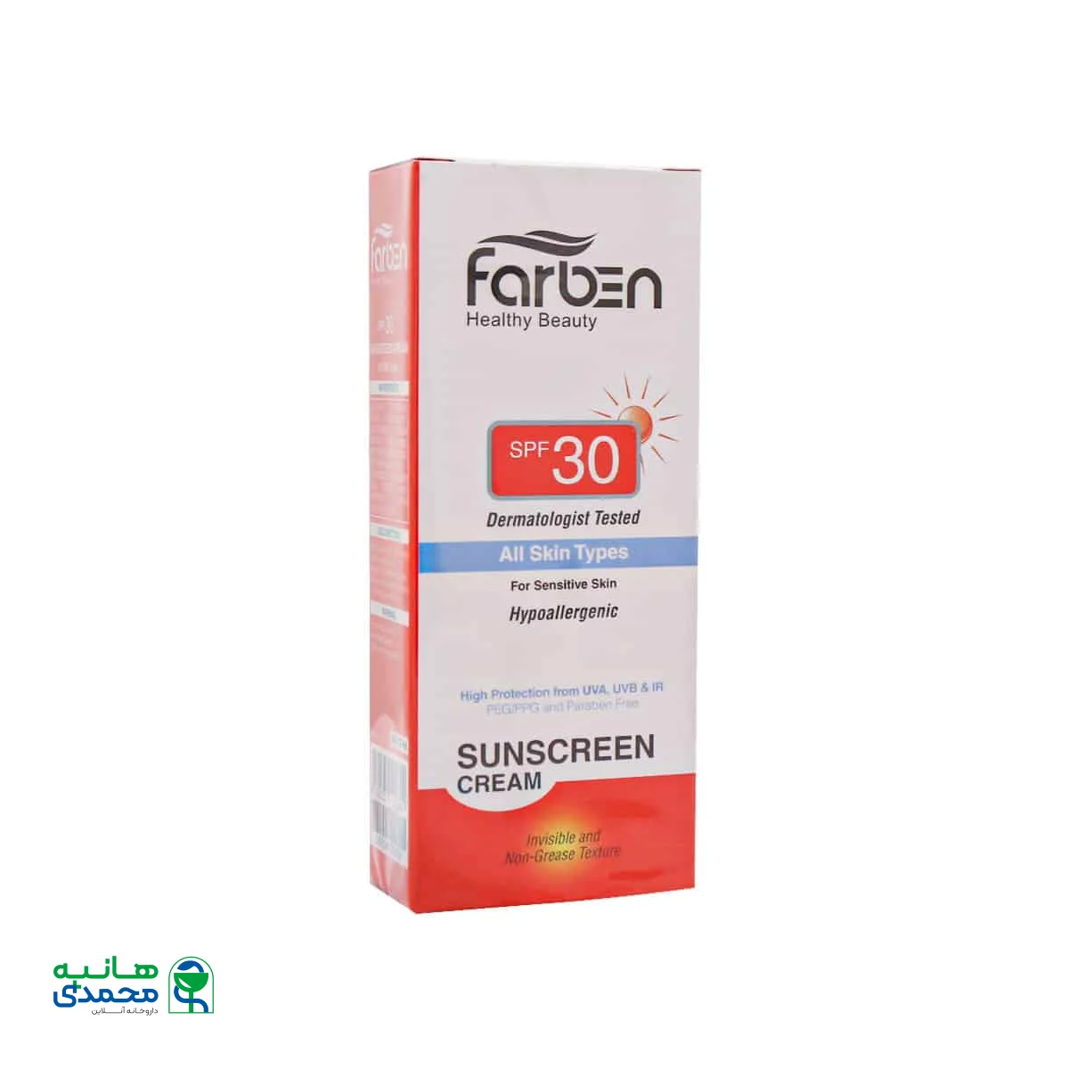 کرم ضد آفتاب SPF30 پوست حساس فاربن