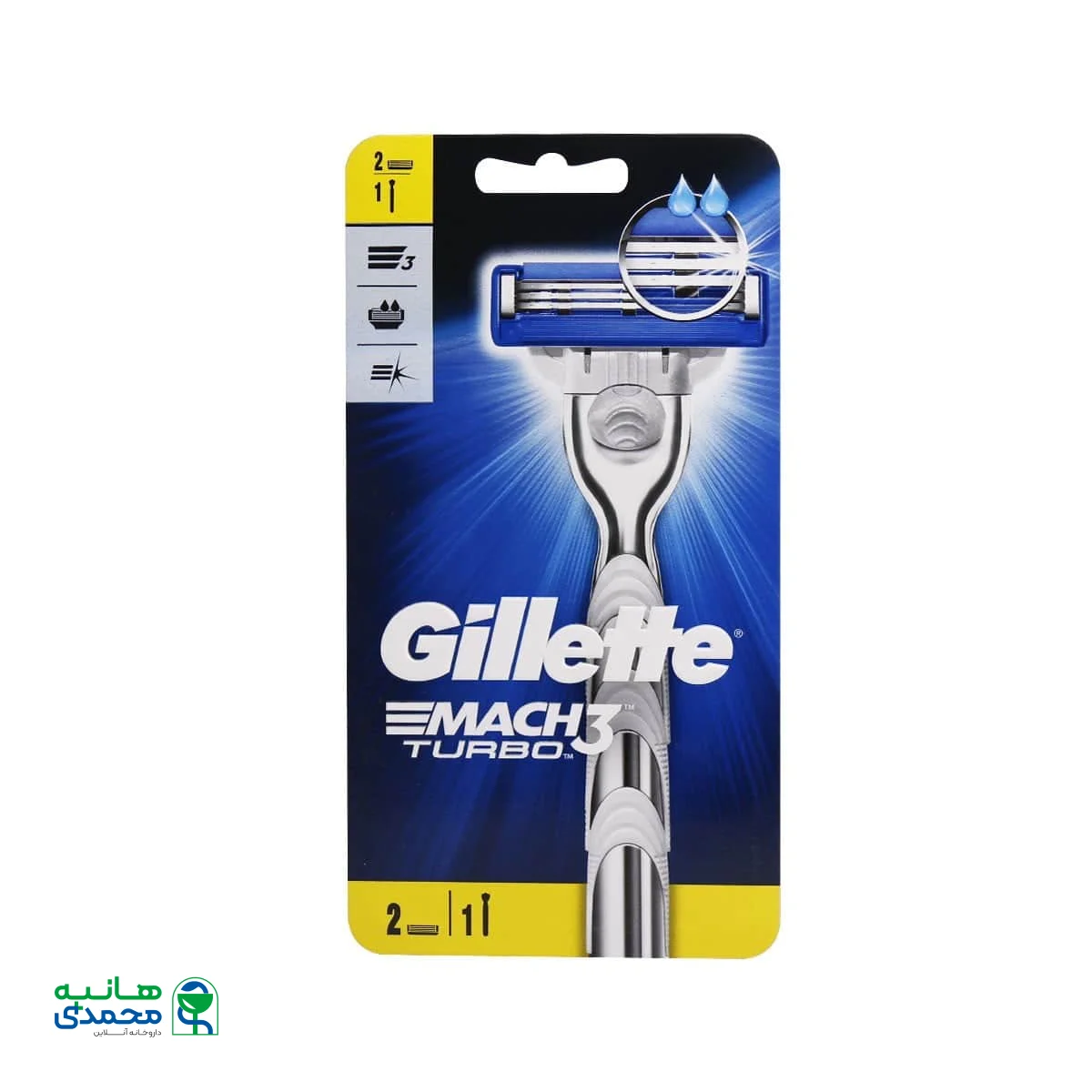 خود تراش 3 تیغ ژیلت مدل Mach 3 Turbo
