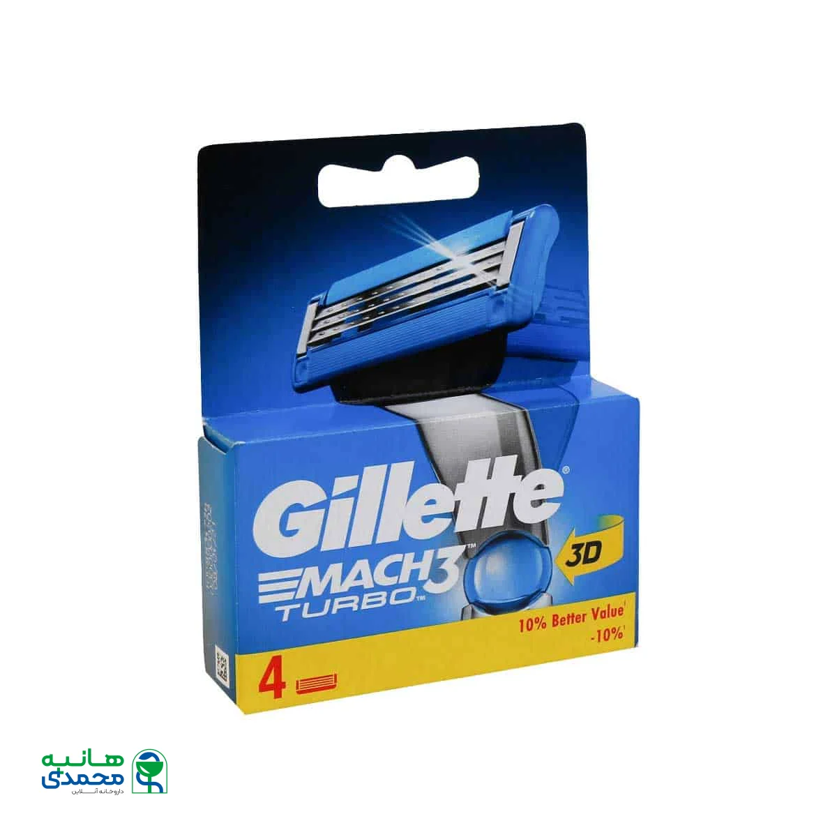 تیغ یدک Mach3 Turbo 3D ژیلت 4 عدد
