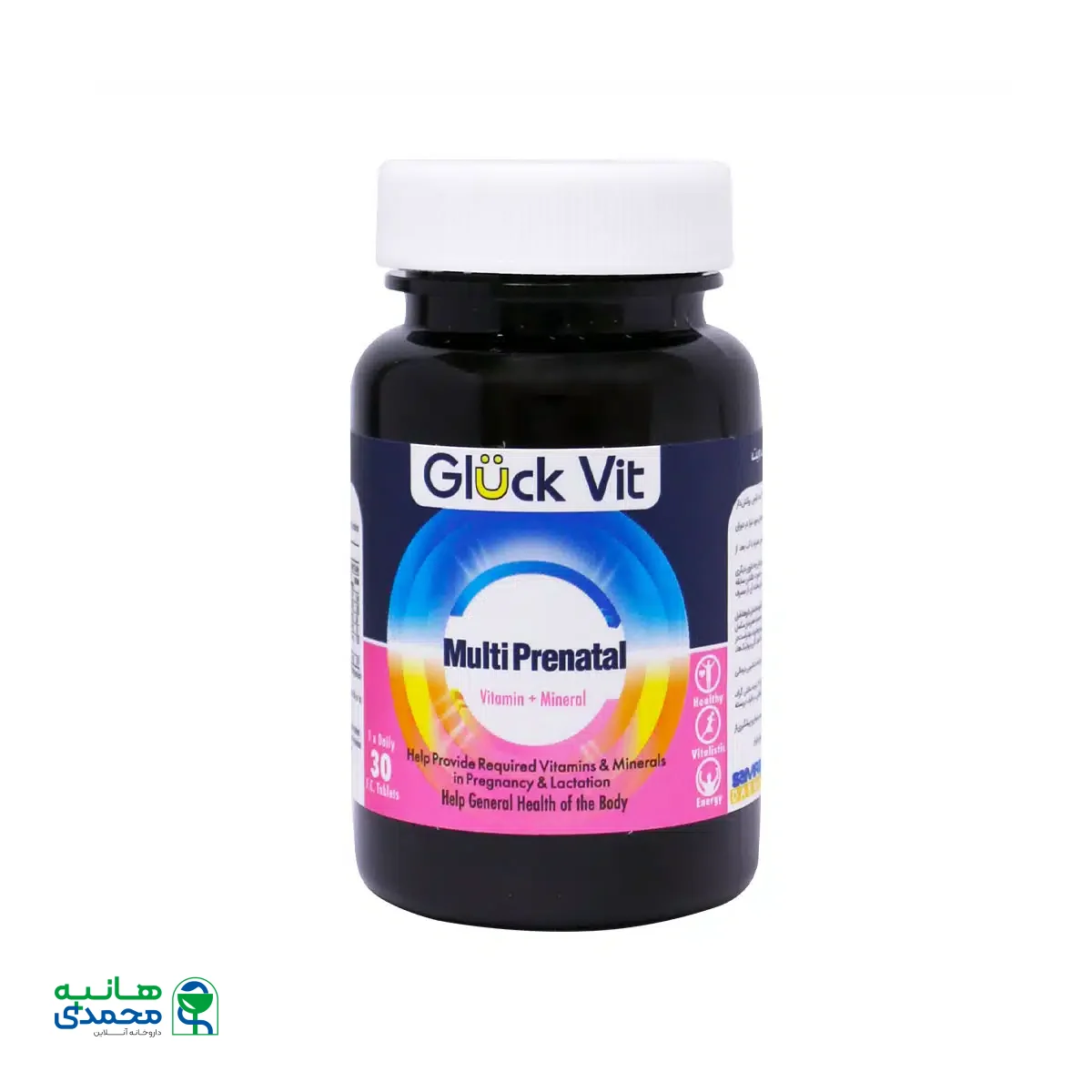 قرص روکش دار مولتی پریناتال گلوک ویت 30 عدد