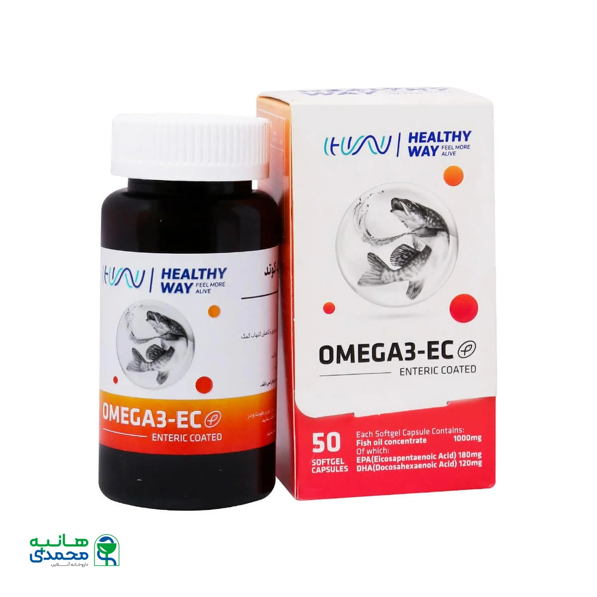 سافت ژل امگا 3 انتریک کوتد هلثی وی 50 عدد