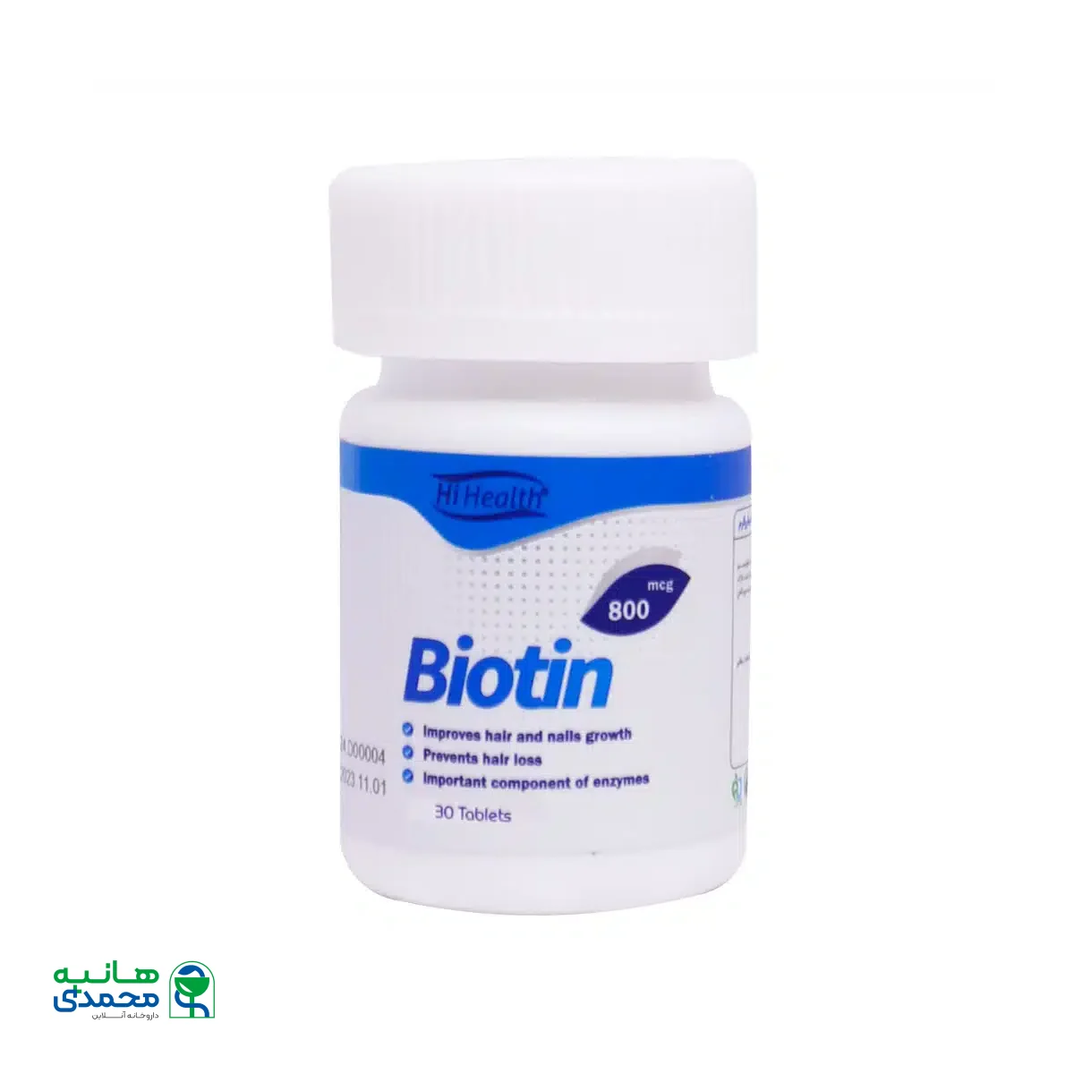 قرص بیوتین 800 میکروگرم های هلث 30 عدد
