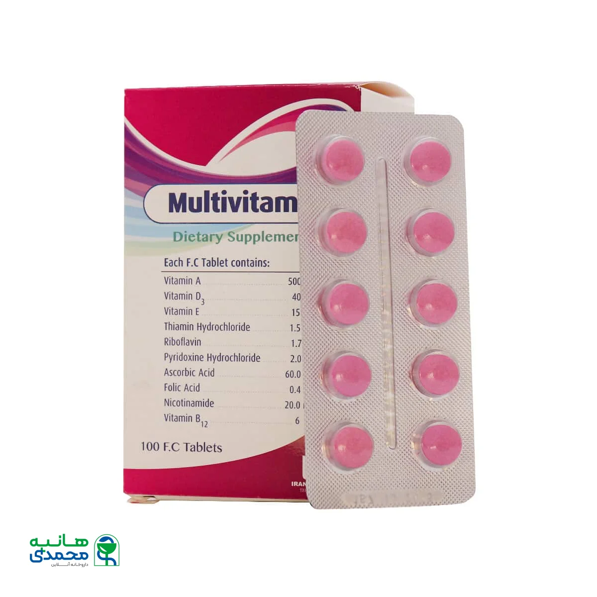 قرص مولتی ویتامین ایران دارو 100 عدد