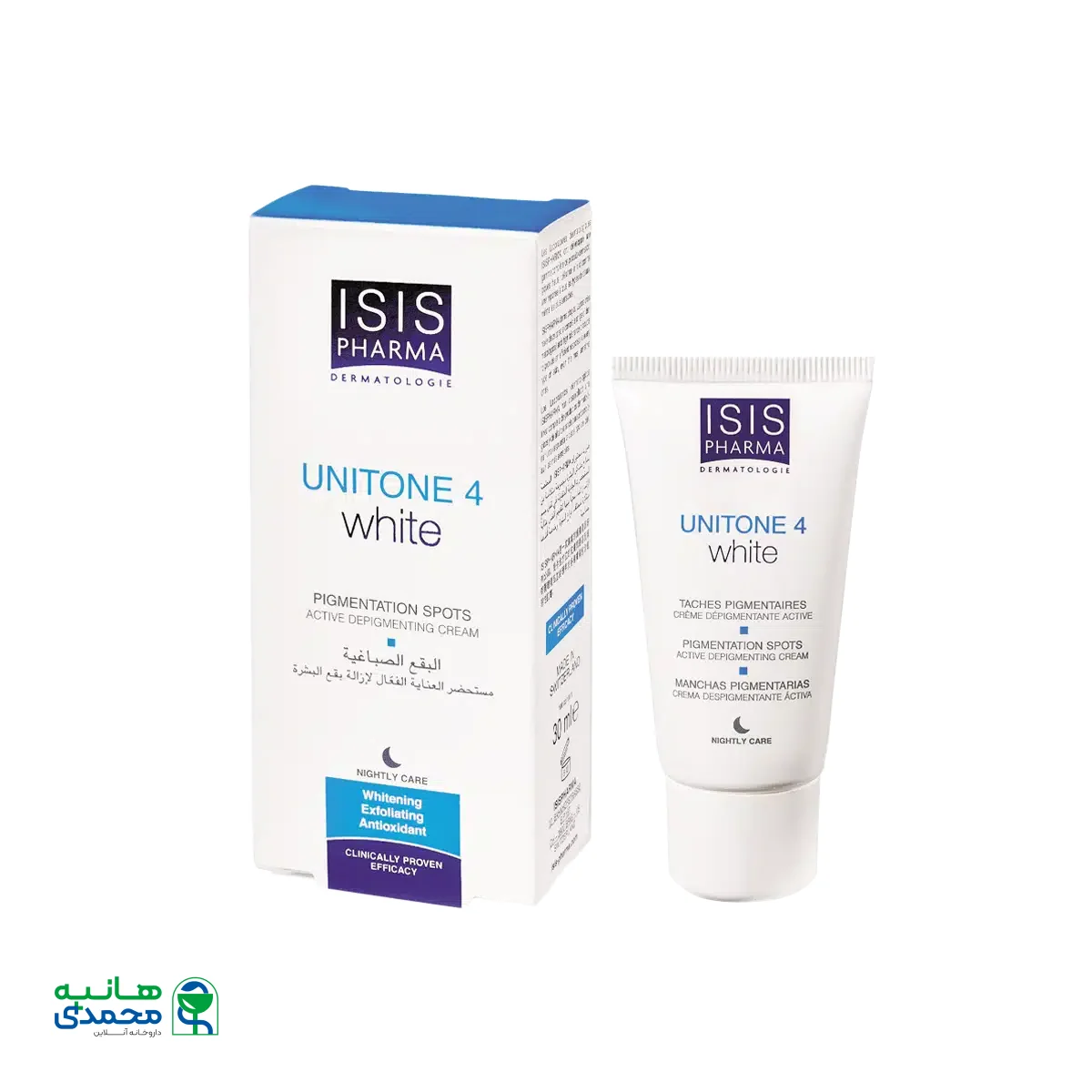 کرم ضد لک یونیتون ۴ وایت آیسیس فارما ۳۰ میلی لیتر