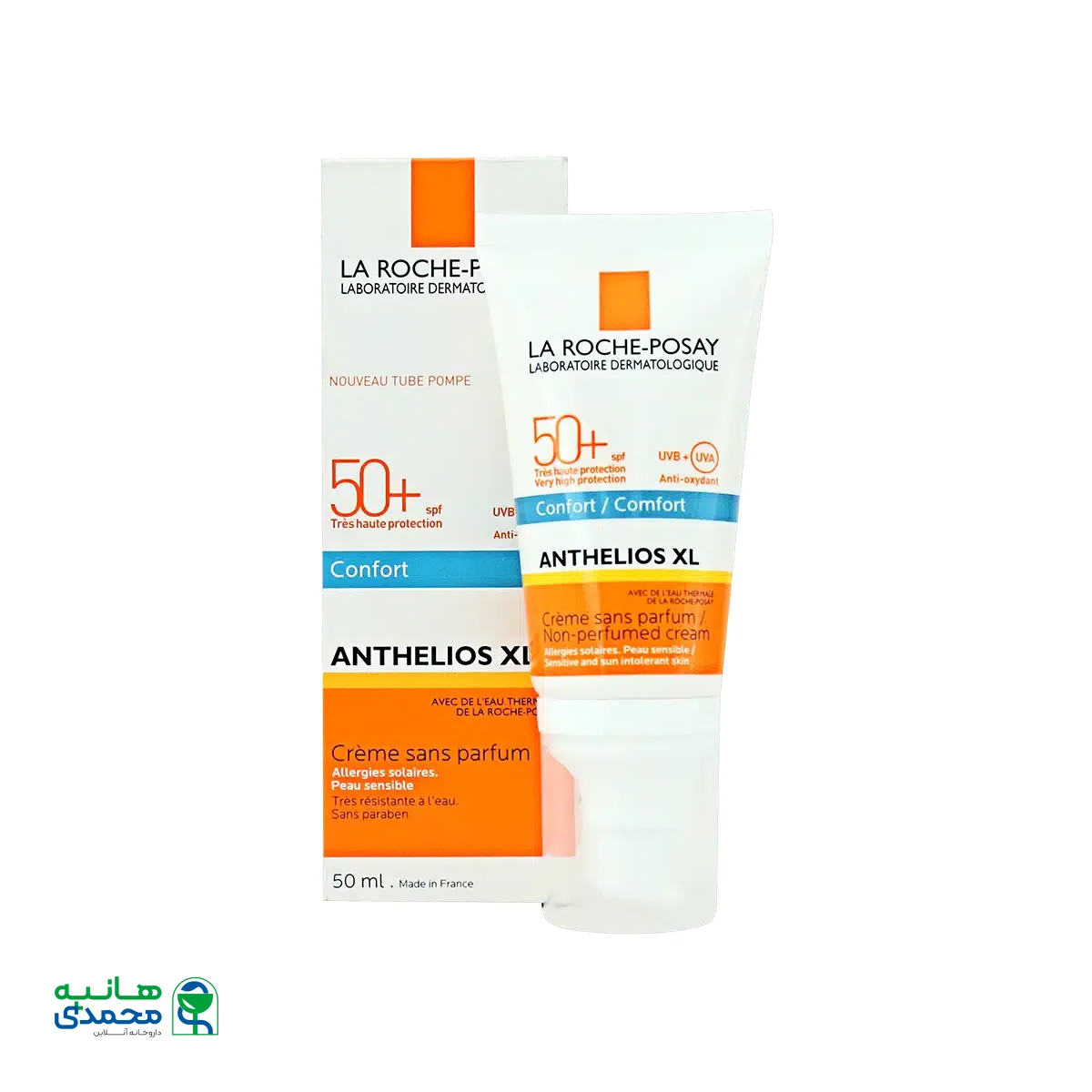 کرم ضدآفتاب بدون عطر لاروش پوزای مدل آنتلیوس کامفورت +SPF50 مناسب پوست های معمولی، خشک و حساس ۵۰ میلی لیتر