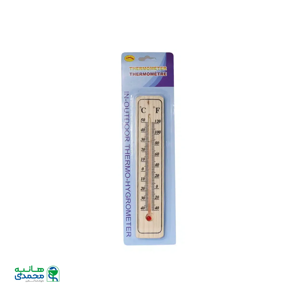 دماسنج چوبی دیواری سایز بزرگ سانتیگراد فارنهایت
