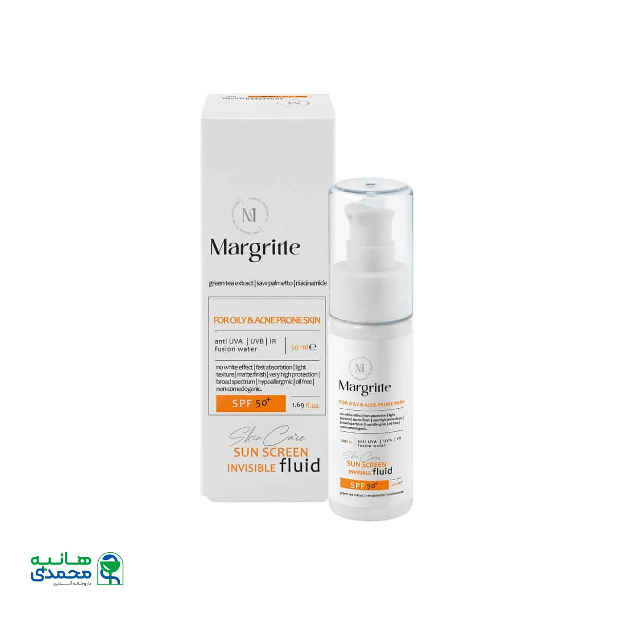 فلوئید ضد آفتاب پوست چرب و مستعد آکنه SPF50 مارگریت