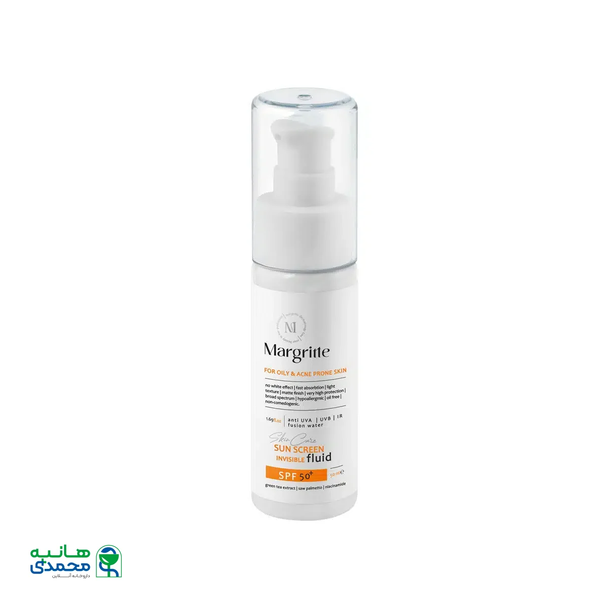 فلوئید ضد آفتاب پوست چرب و مستعد آکنه SPF50 مارگریت 50 میلی لیتر