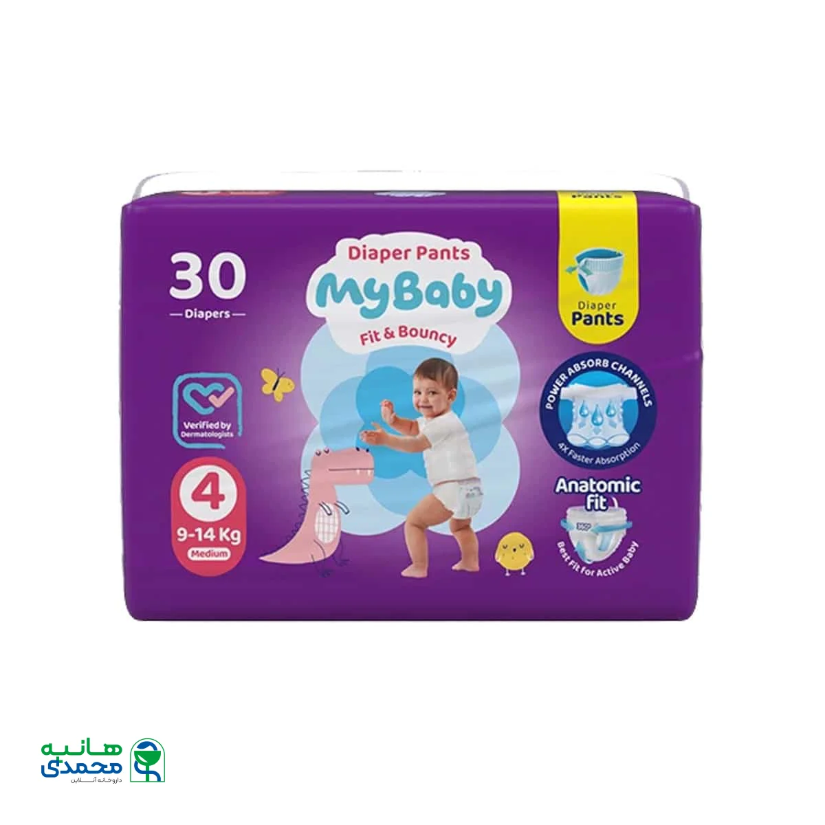 پوشک شورتی کانال دار مای بیبی سایز 4 متوسط