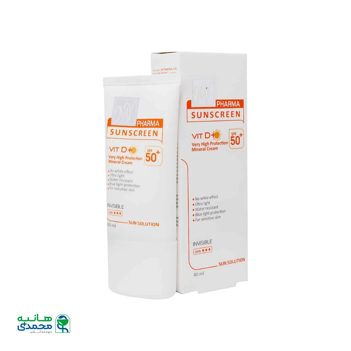 کرم ضد آفتاب مینرال SPF50 مای فارما مناسب پوست حساس و کودکان 40 میلی لیتر