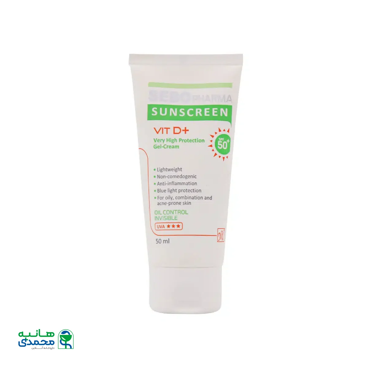 ژل کرم ضد آفتاب SPF50 کنترل کننده چربی سبو فارما مای فارما 50 میلی لیتر