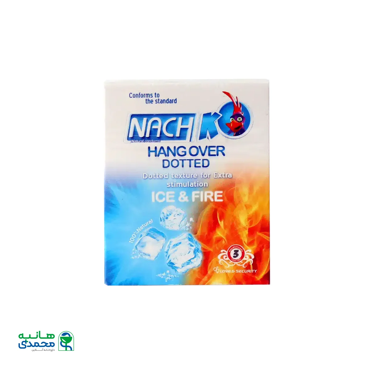 کاندوم خاردار کدکس مدل هنگ اور یخ و آتش ۳ عددی