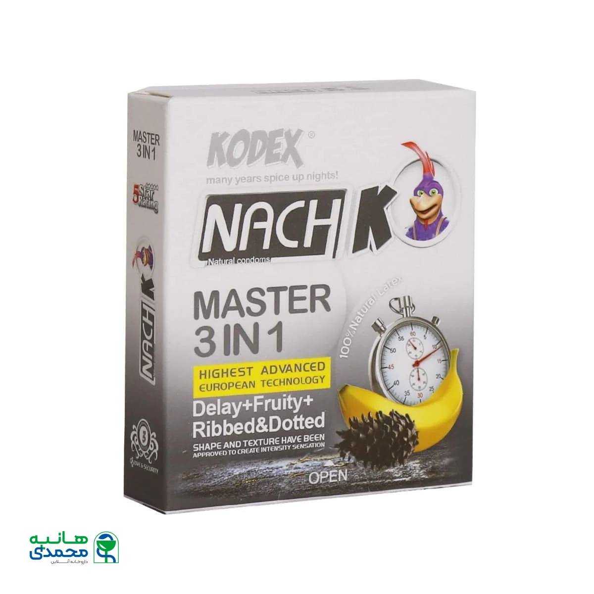 کاندوم سه کاره ناچ کدکس مدل مستر 3 عدد