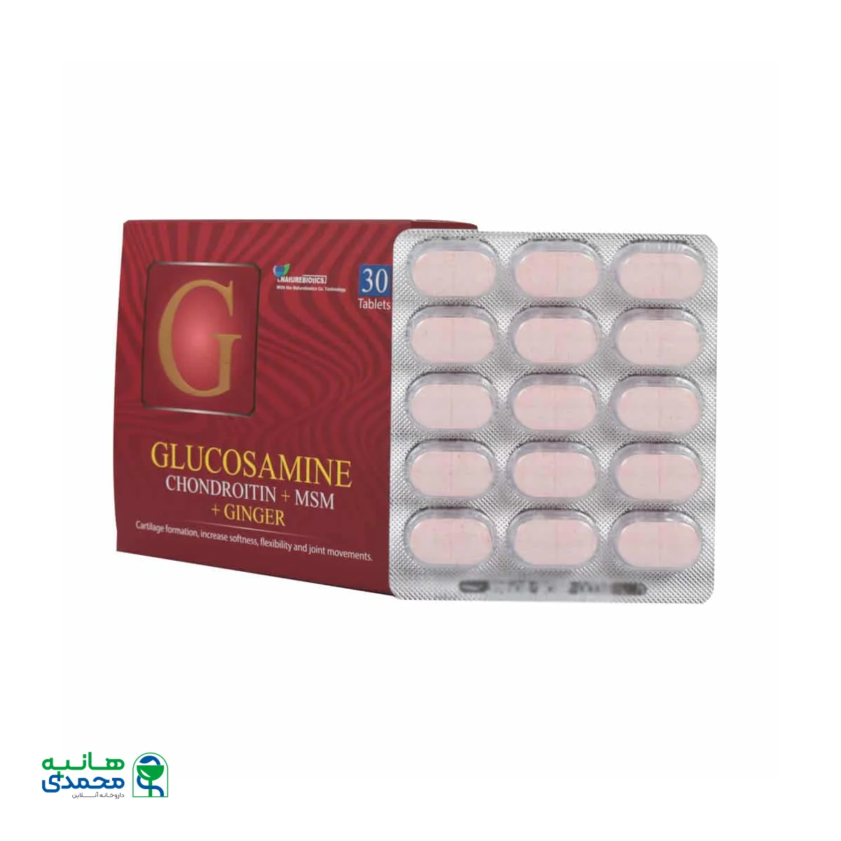 قرص گلوکوزامین و کندرویتین نیچر بایوتیکس 30 عدد