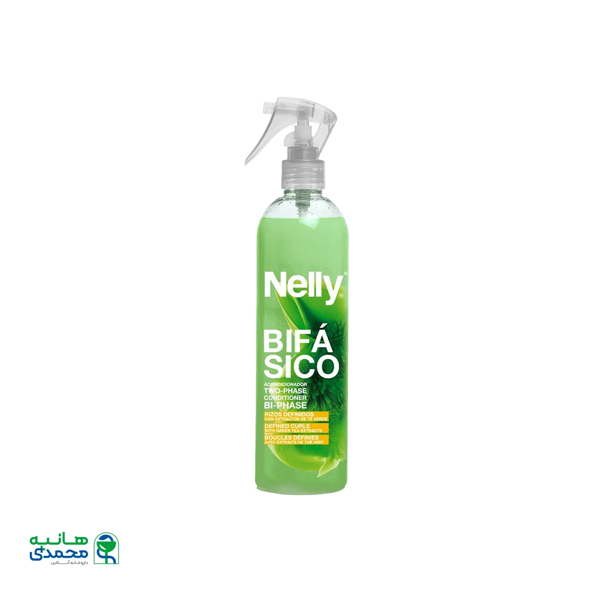 اسپری دوفاز چای سبز نلی مخصوص موهای فر و مجعد ۴۰۰ میلی لیتر