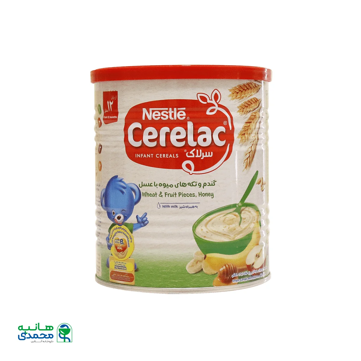 سرلاک گندم و میوه با عسل به همراه شیر نستله مناسب کودکان از ۱۲ ماهگی ۴۰۰ گرم