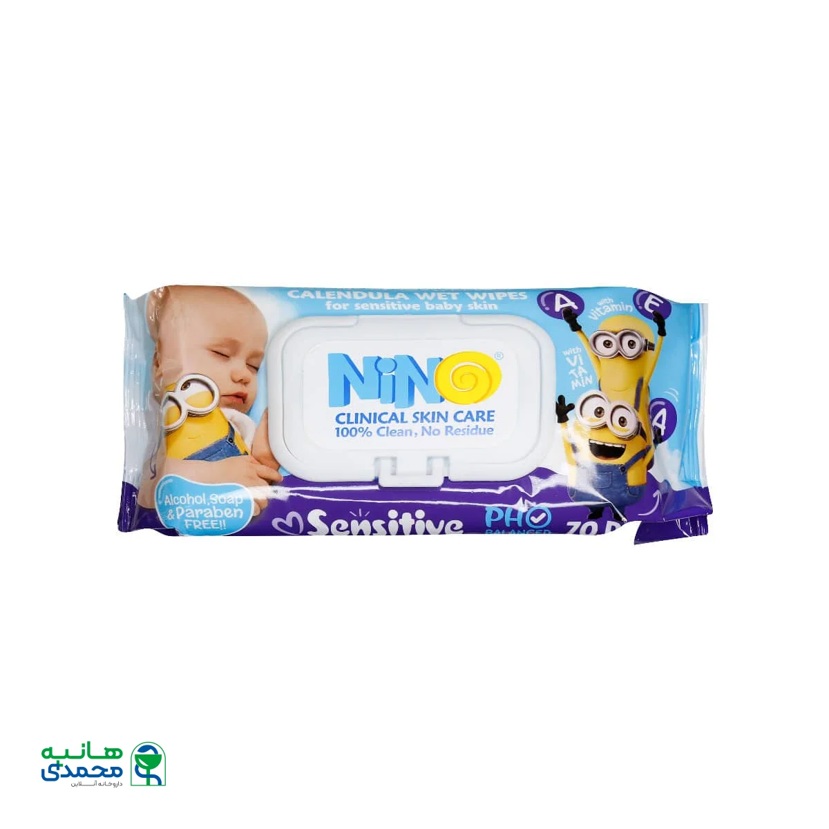 دستمال مرطوب پاک کننده کودک حاوی کالاندولا نینو