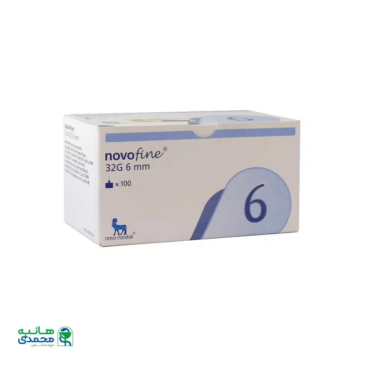 سر سوزن قلم انسولین 6 میلی متر نووفاین بسته 100 عددی