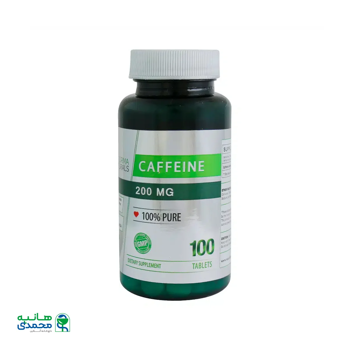 قرص کافئین 200 میلی گرم نوفرما نچرالز 100 عدد