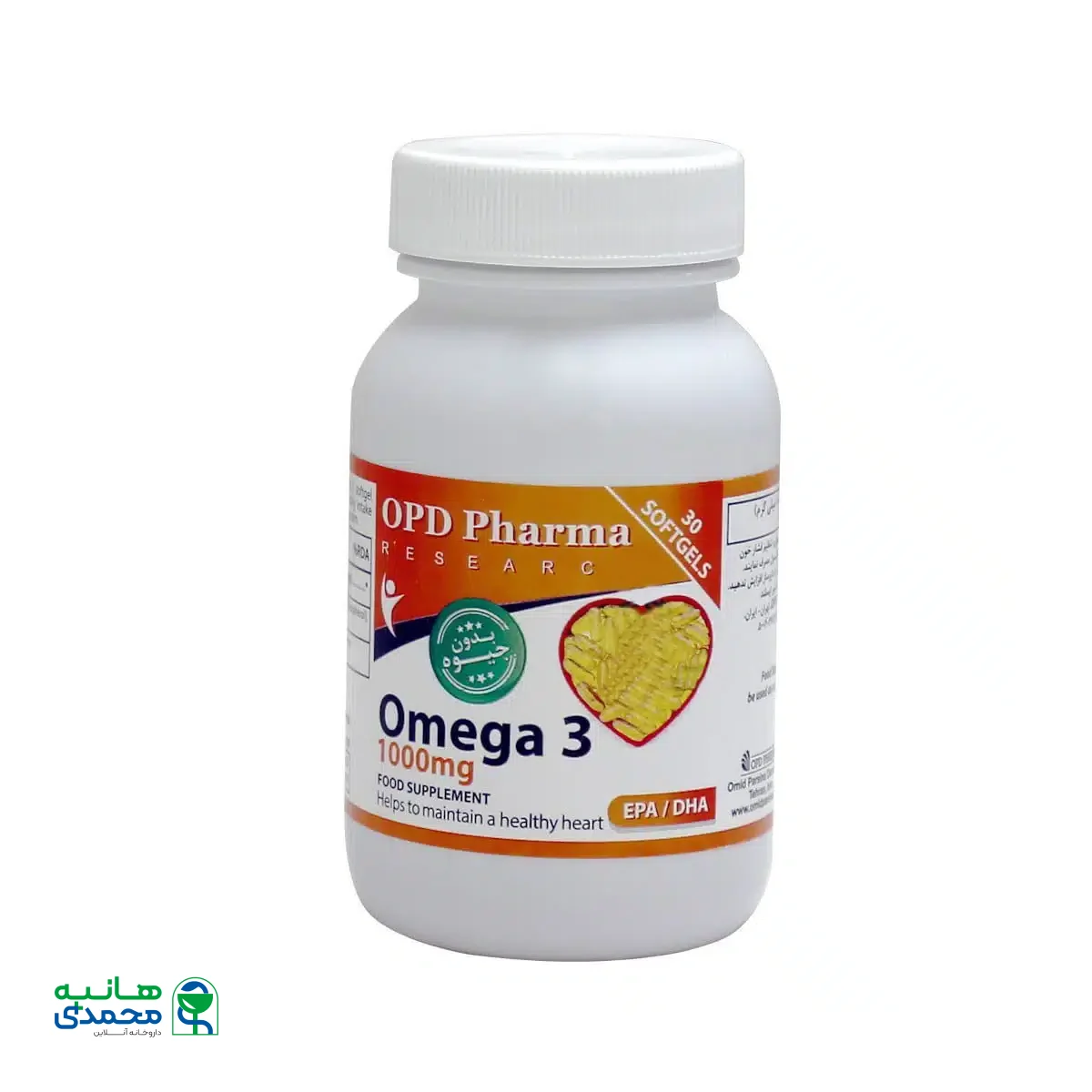 کپسول ژلاتینی امگا 3 بدون جیوه او پی دی فارما 1000 میلی گرم 30 عدد
