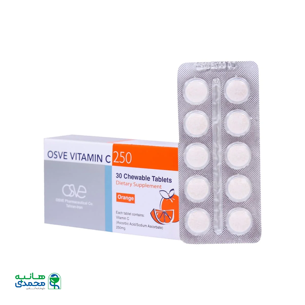 قرص جویدنی ویتامین C 250 میلی گرم اسوه