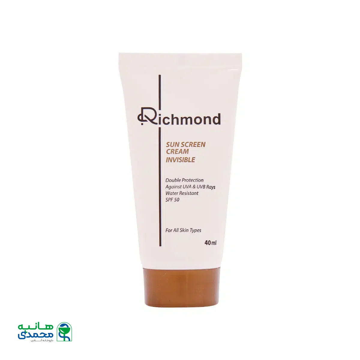 کرم ضد آفتاب SPF50 ریچموند مناسب انواع پوست 40 میلی لیتر