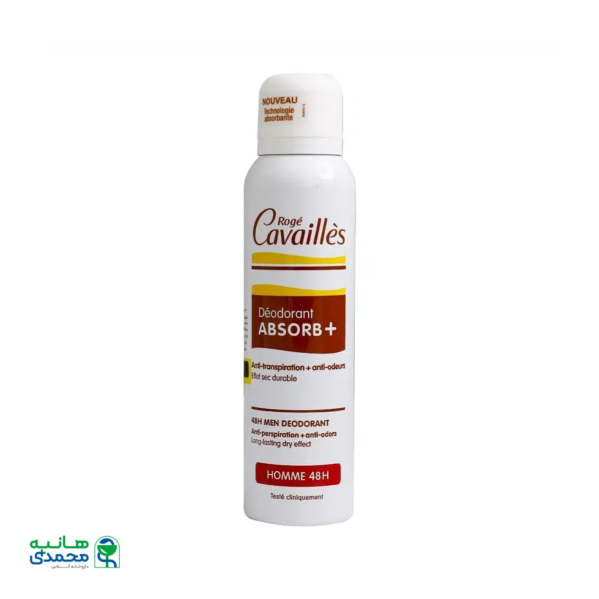 اسپری دئودورانت مردانه ابزورب پلاس روژه کاوایس 48 ساعته 150 میلی لیتر