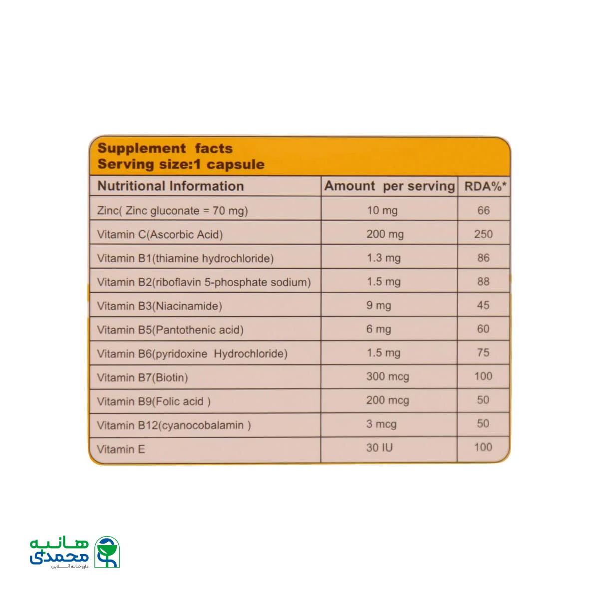 کپسول زینک پلاس سندروس