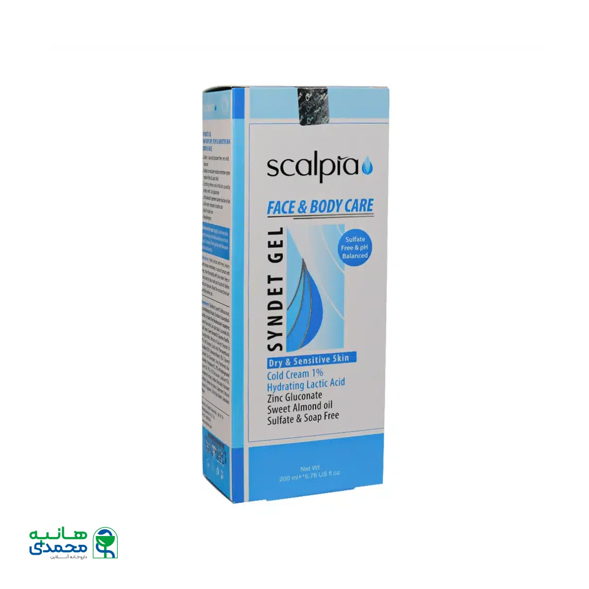 ژل شوینده غیر صابونی صورت و بدن پوست خشک اسکالپیا 200 میلی لیتر