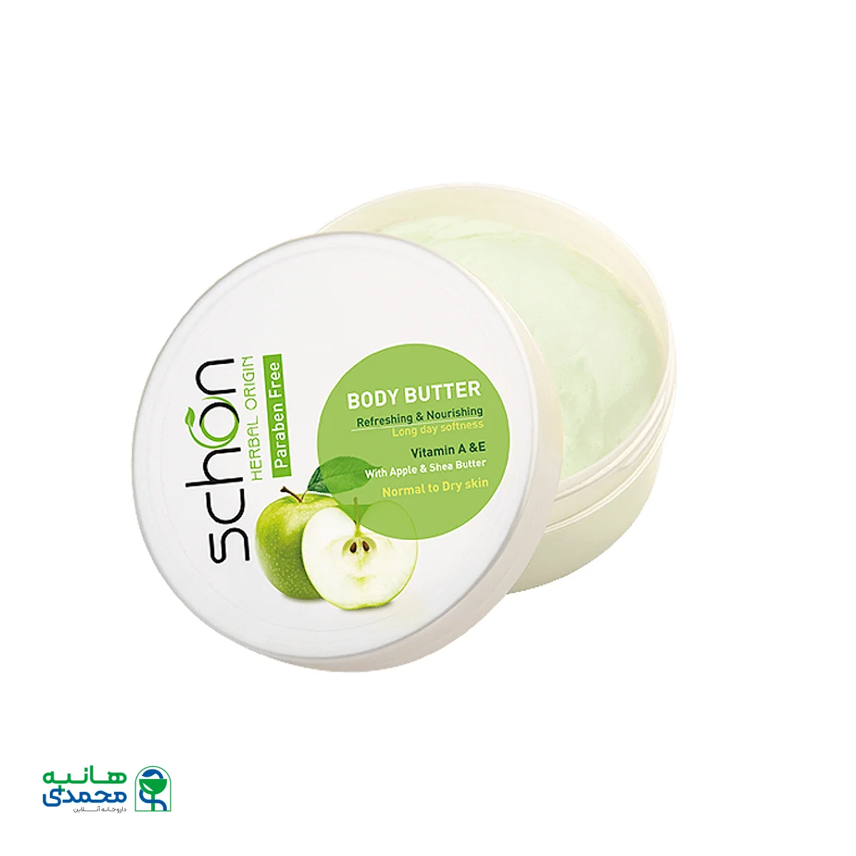 کره بدن سیب سبز و شی باتر شون مناسب پوست های معمولی تا خیلی خشک