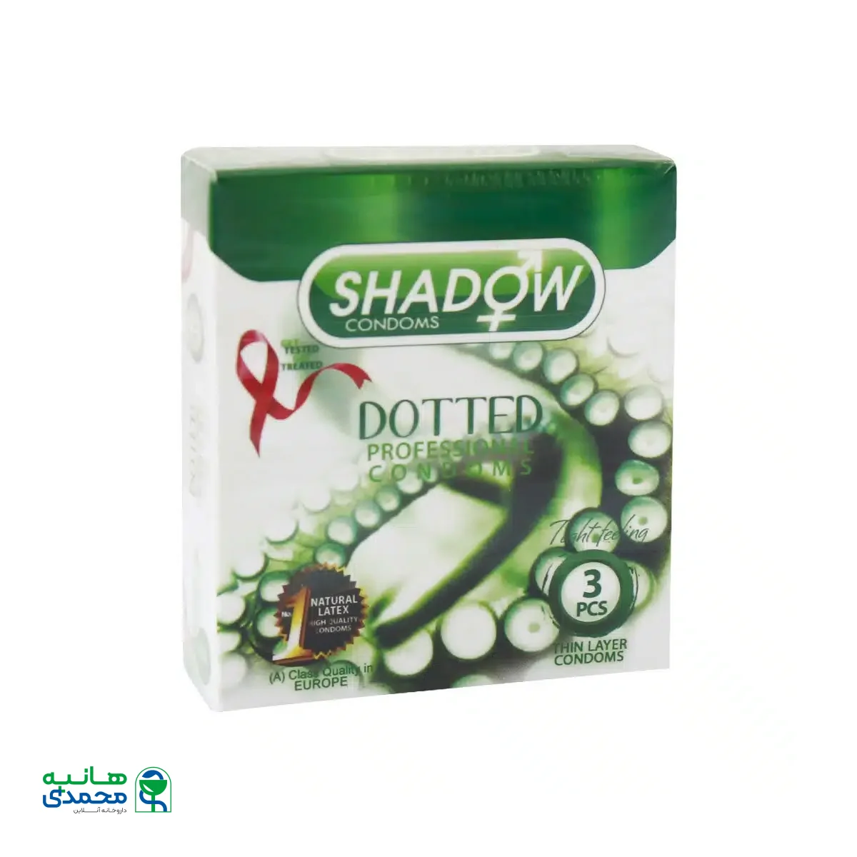 کاندوم شادو مدل Dotted بسته 3 عددی