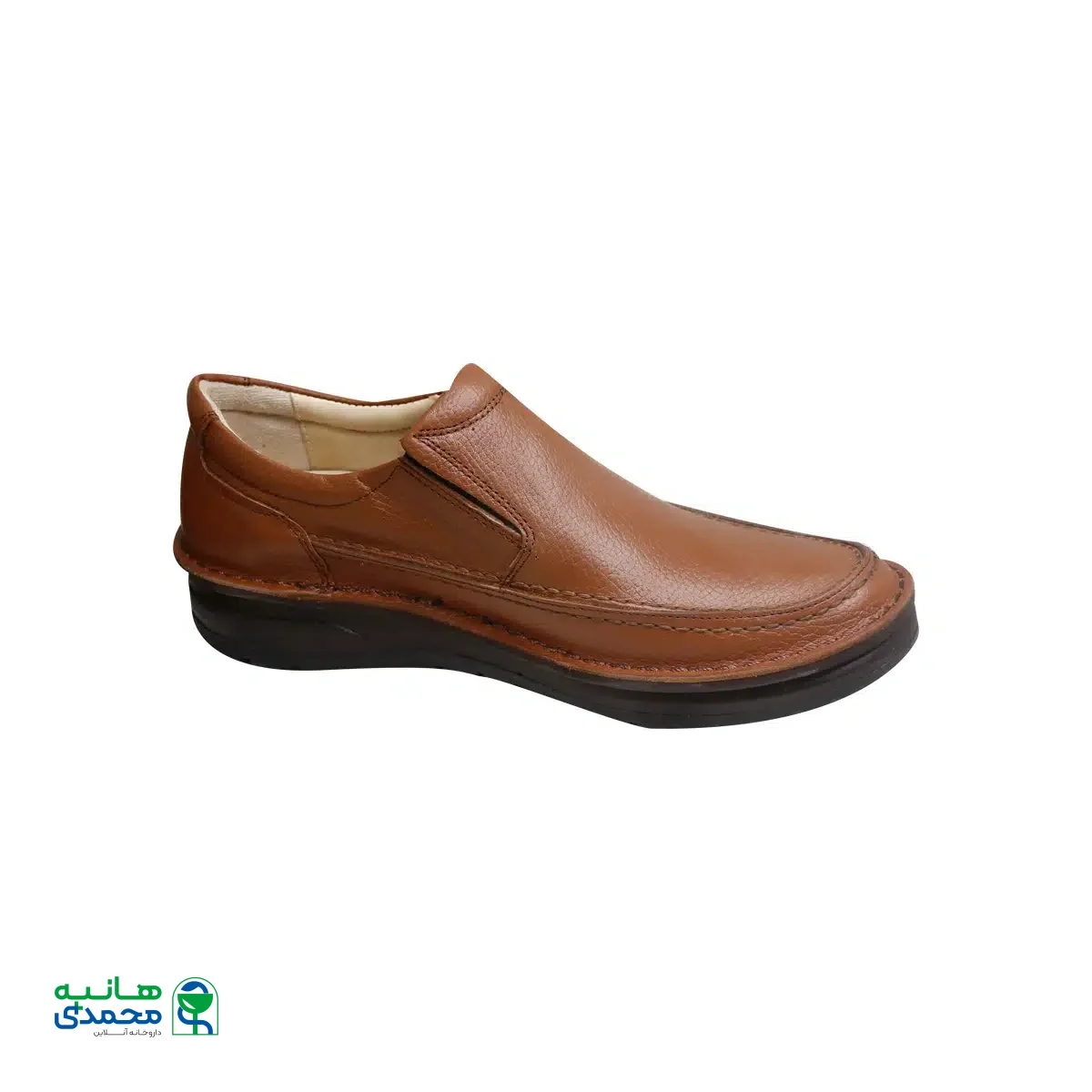 کفش طبی کاراملی مردانه شهرام طب مدل کلارک چرمی