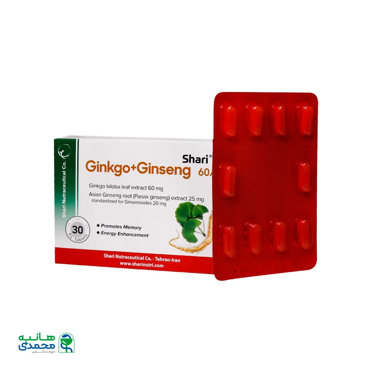 قرص جینکو + جینسنگ شاری
