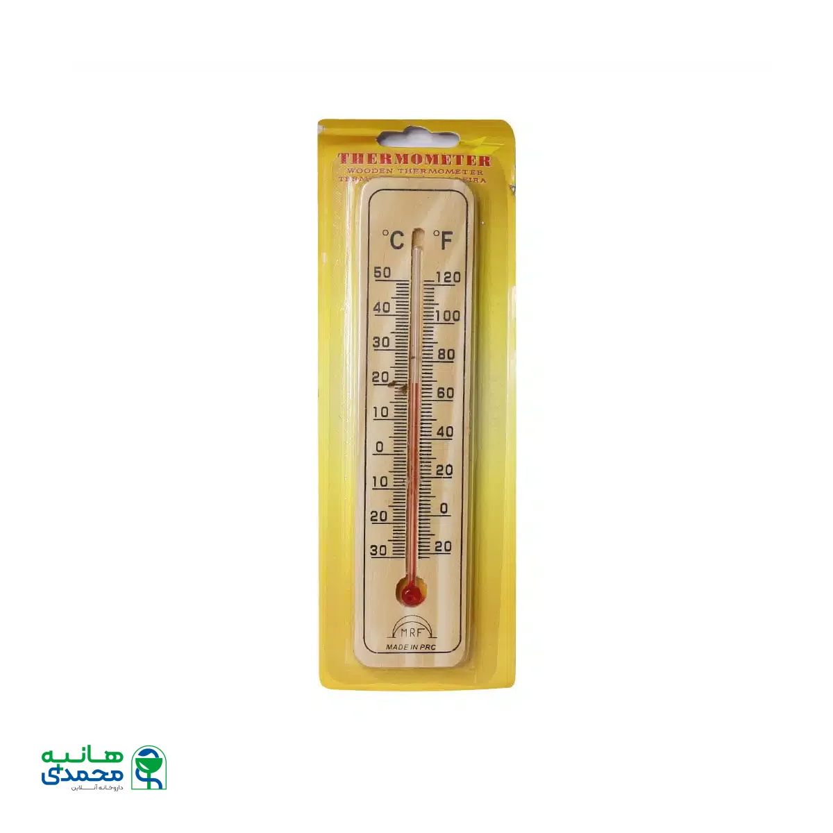 دماسنج چوبی دیواری سایز کوچک سانتیگراد فارنهایت