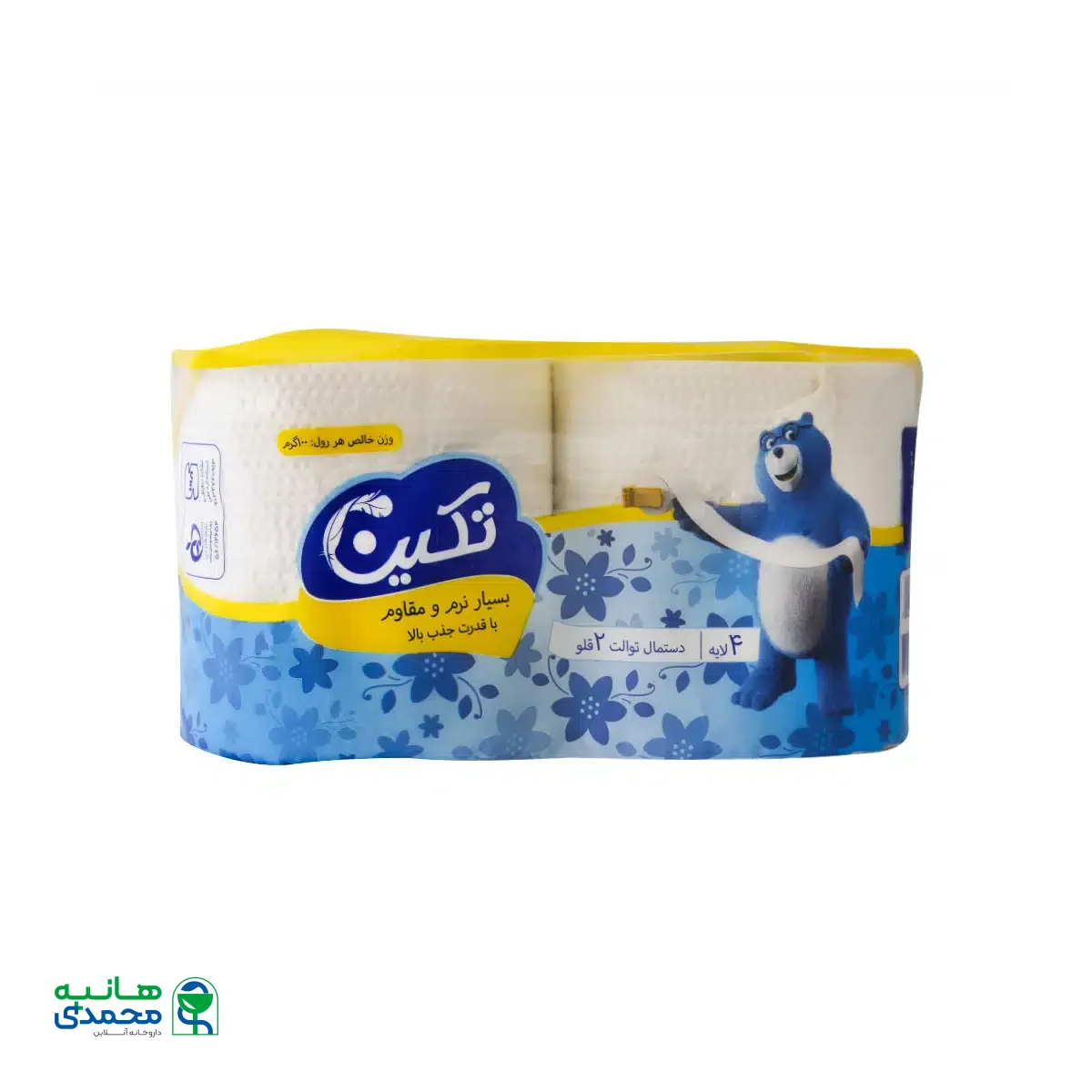 دستمال لوله ای بسیار نرم 4 لایه تکین