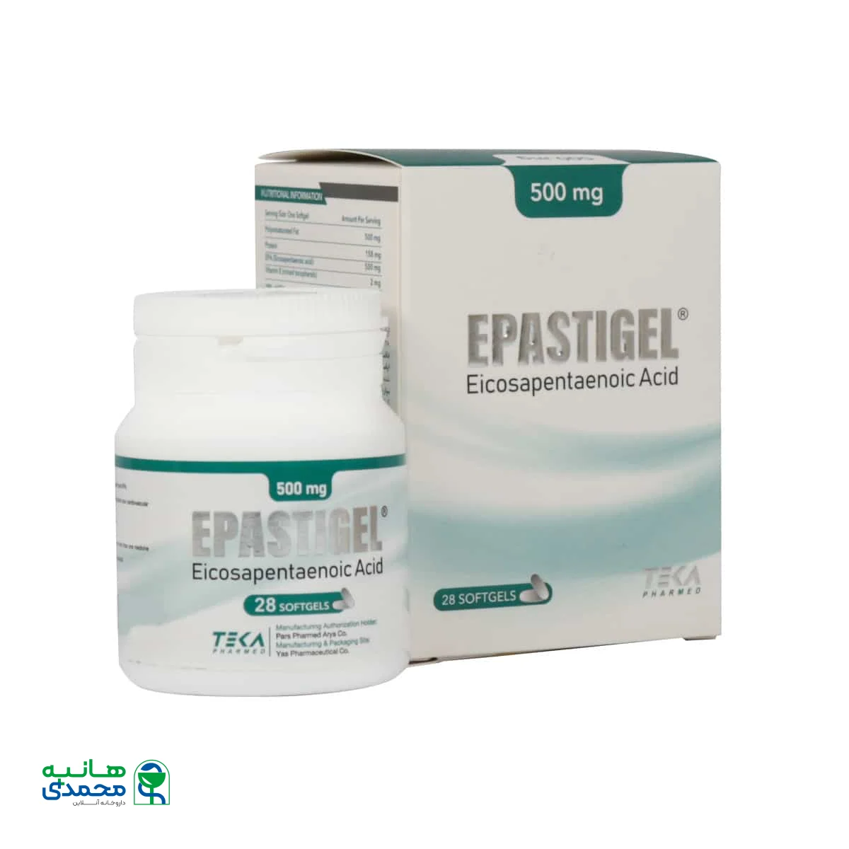 سافت ژل اپاستیژل 500 میلی گرم تکا فارمد 28 عدد