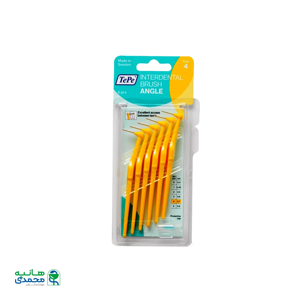 مسواک بین دندانی دسته دار سایز ۴ تپه ۶ عددی