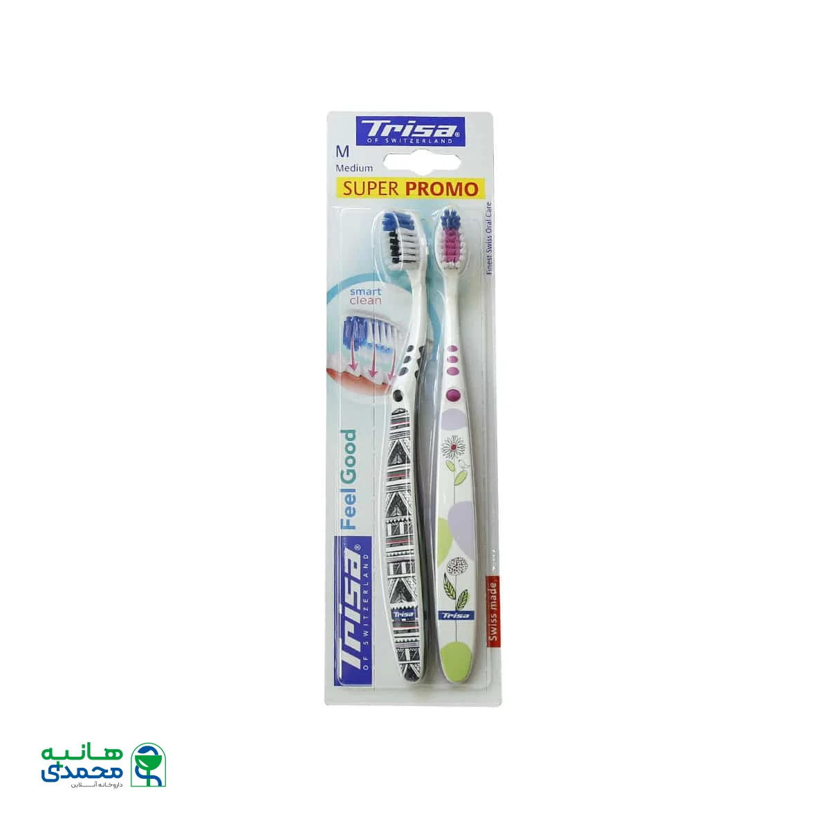 مسواک دوتایی فیل گود اسمارت کلین با فرچه متوسط تریزا
