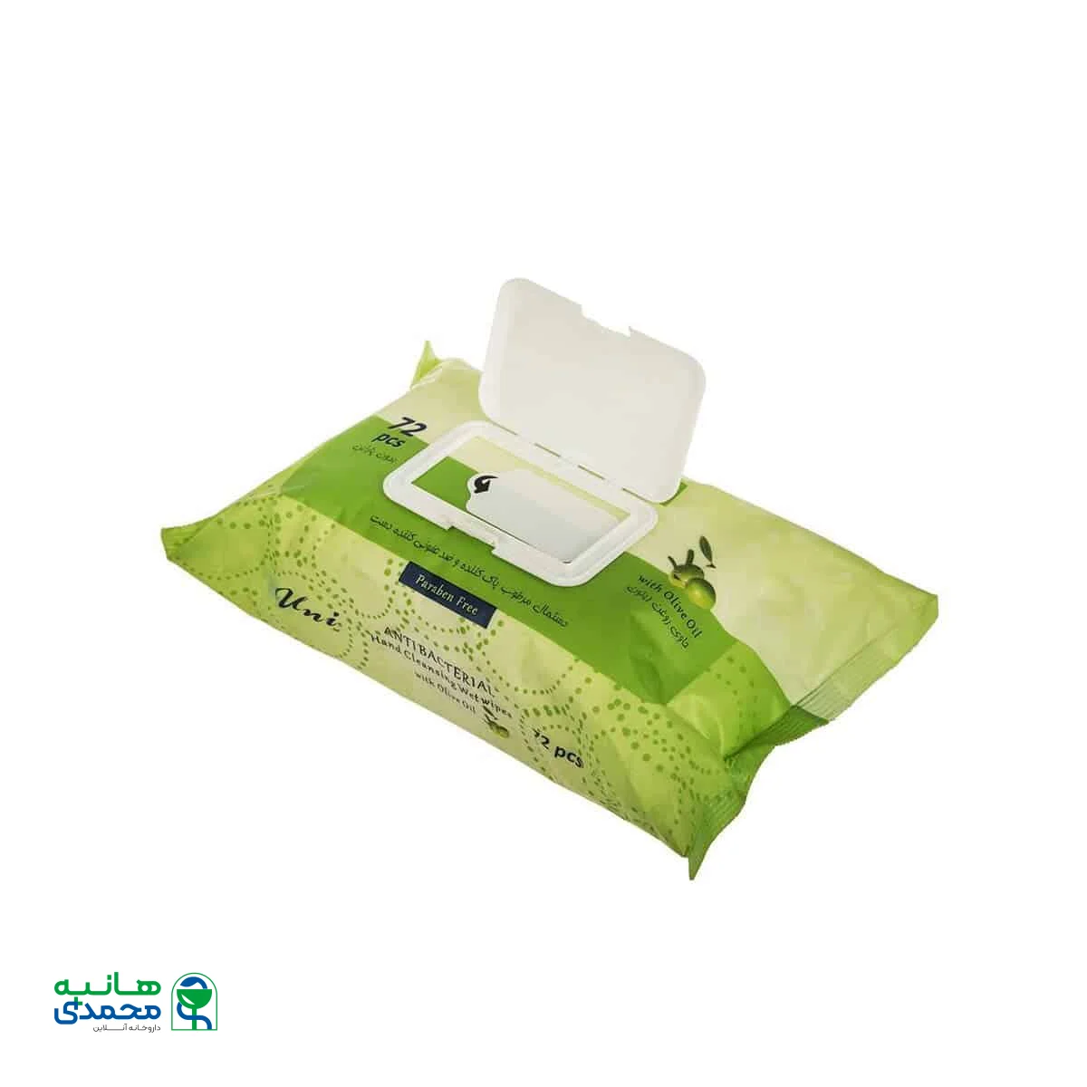 دستمال مرطوب و پاک کننده دست یونی لد آنتی باکتریال - 72 عدد