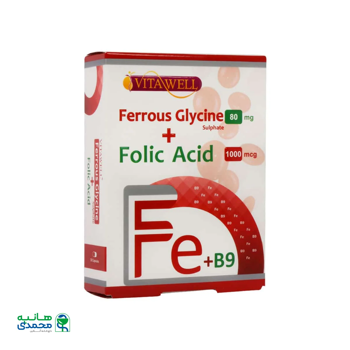 کپسول فروس گلایسین سولفات و فولیک اسید ویتاول