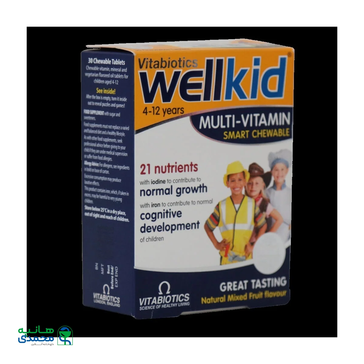 قرص مولتی ویتامین جویدنی ول کید ویتابیوتیکس ۳۰ عددی